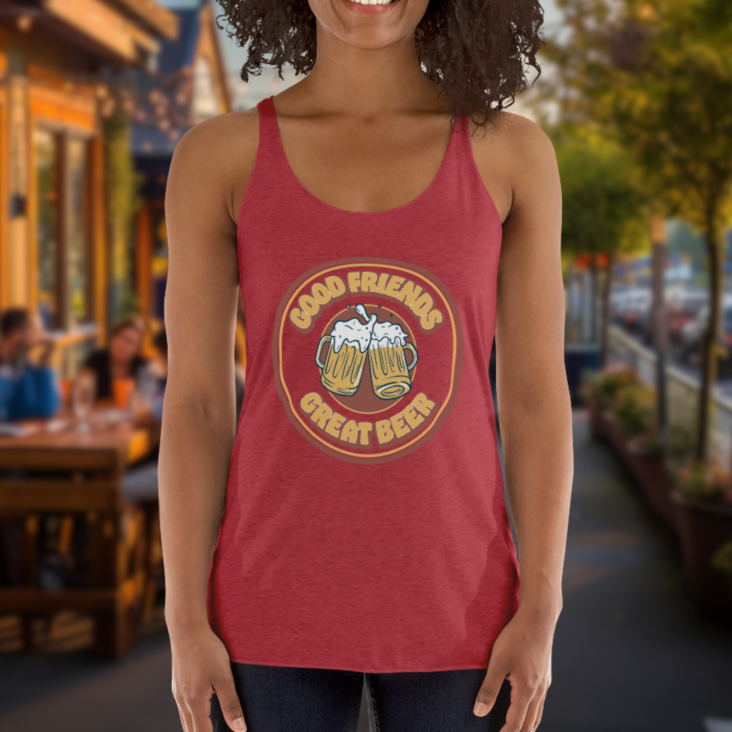 Women's Vintage Good Friends, Great Beer Tank