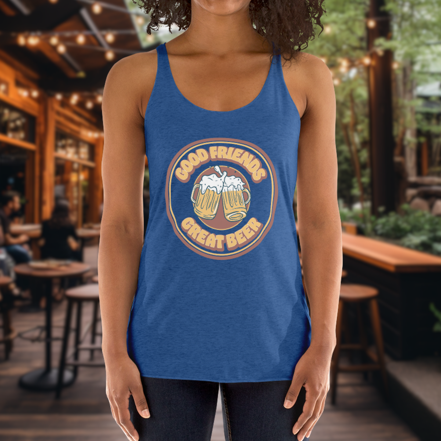 Women's Vintage Good Friends, Great Beer Tank