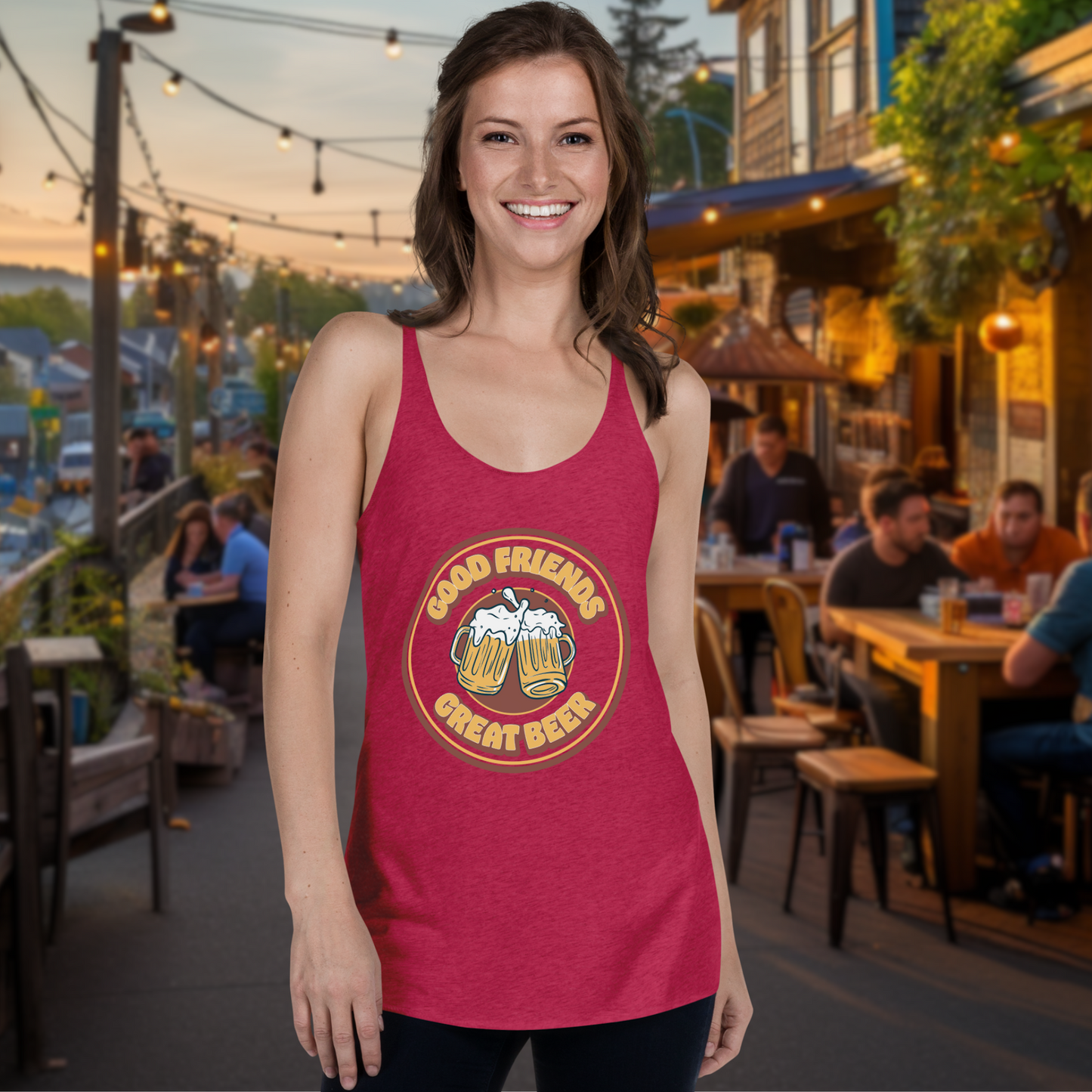 Women's Vintage Good Friends, Great Beer Tank