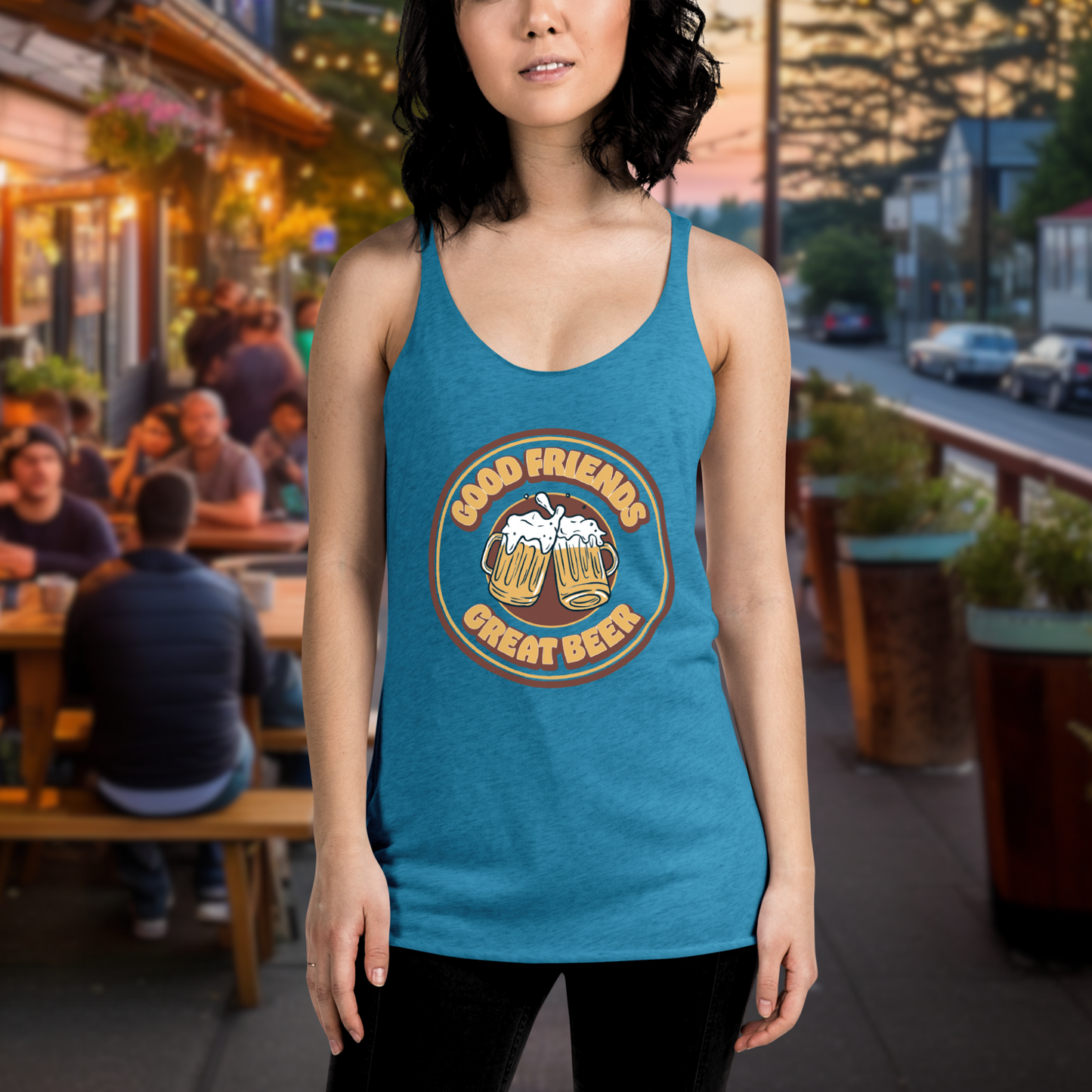 Women's Vintage Good Friends, Great Beer Tank