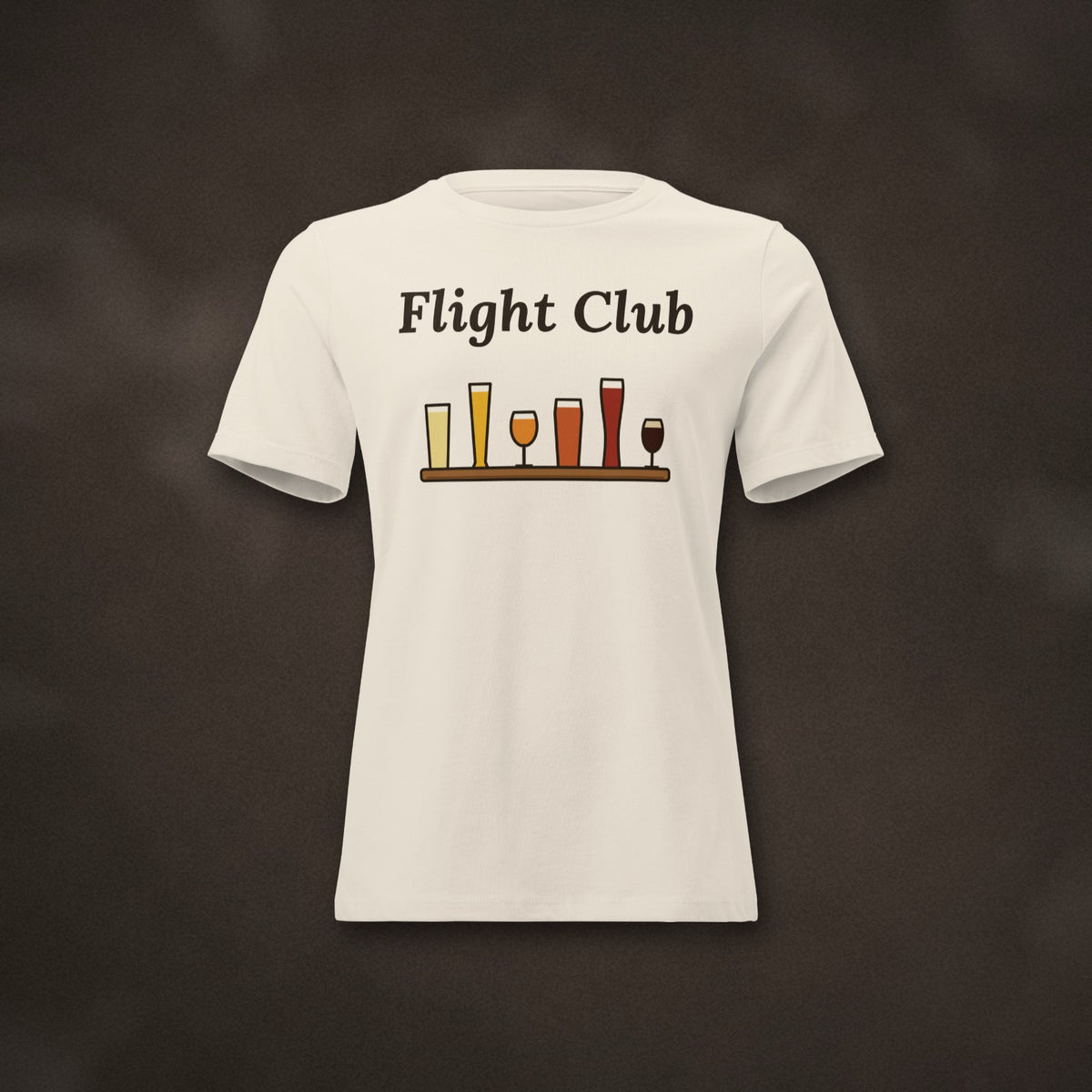 Women's Flight Club Relaxed T-Shirt in Natural laid flat on dark slate