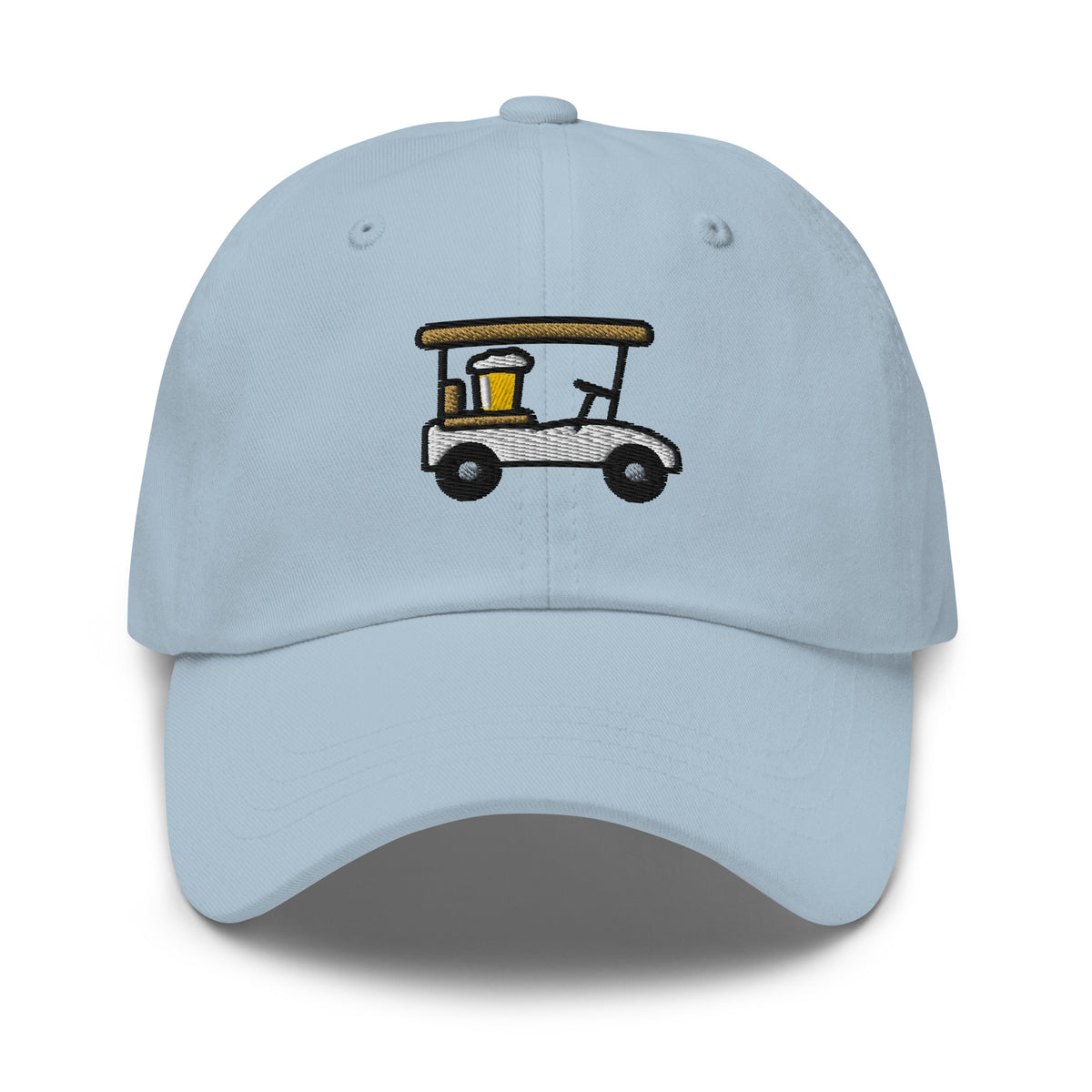Designated Driver Embroidered Golf Dad Hat in Light Blue, front view